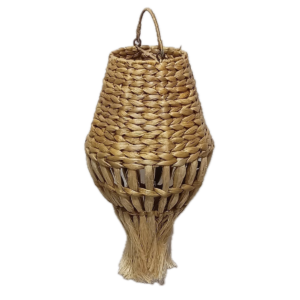 Enceng Banana small pendant lamp with handwoven natural fiber design