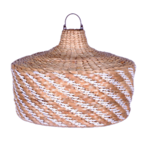 Mix Synthetic pendant lamp with handwoven natural fiber design