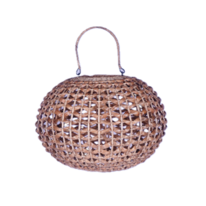 Handwoven water hyacinth lampshade with natural woven design